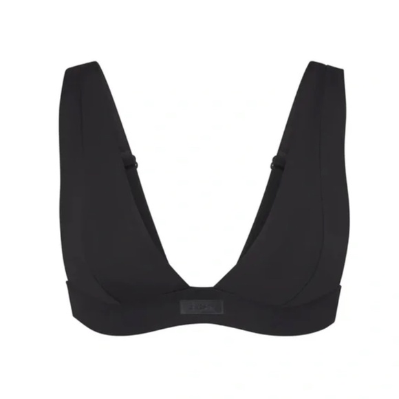 NWT Skims Recycled Swim Plunge Bikini Top Onyx Size Medium - Picture 3 of 3